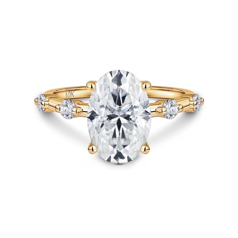 Certified 4.70Ct Oval Cut Diamond Ring 10k Solid Gold